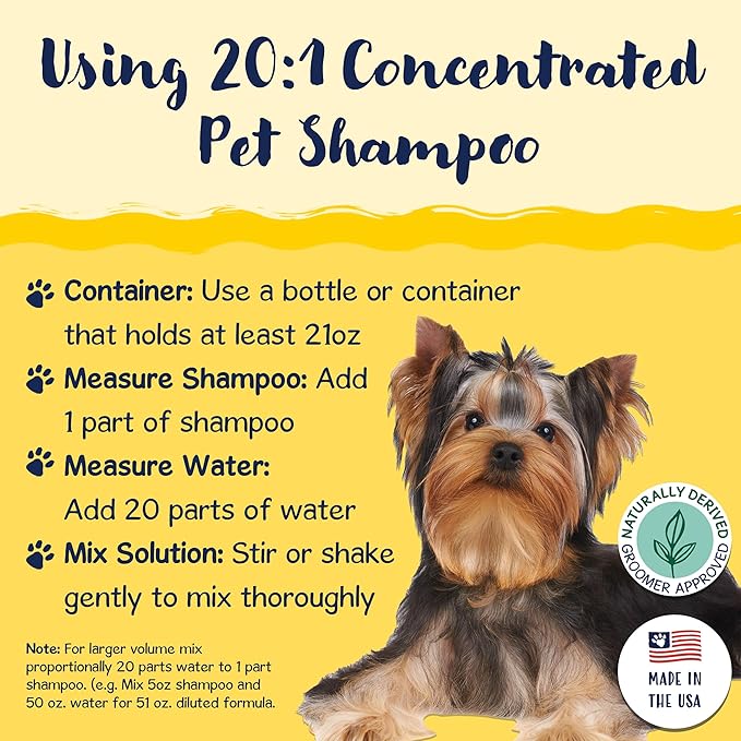 Bobbi Panter Dog Shampoo and Conditioner - Made in USA - All Natural 2-in-1 Formula for Nourish, Detangle &amp; Reduce Shedding - Concentrated 10:1 for Professional Groomers - Pear Scent, 1 Gallon