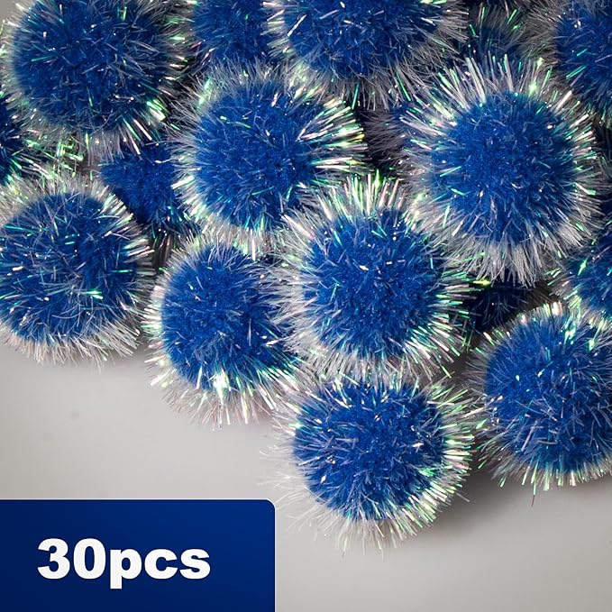 VAPKER 30 Pcs Cat Ball Toys Sparkle Balls Extra Large 2 Inch Cat&