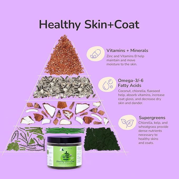 kin+kind Superfood Supplement Set for Dogs &amp; Cats - Boost Immunity, Promotes Healthy Skin &amp; Coat, Hip &amp; Joint, Healthy Digestion - Made in USA - Superset (4 x 8 oz)