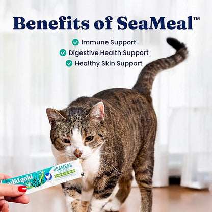 Solid Gold Lickable Cat Treats - Limited Ingredient SeaMeal Squeezable Healthy Cat Treats Variety - Chicken &amp; Tuna Snack &amp; Topper Squeeze Ups for Cats w/for Gut &amp; Immune Support - 3oz/6ct