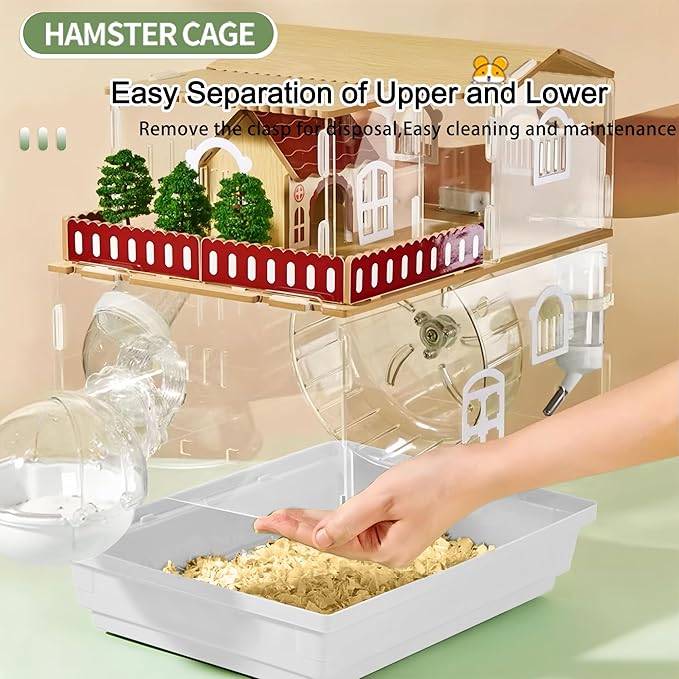 12 in 1 Clear Acrylic Hamster Cage with All Accessories,13.5&