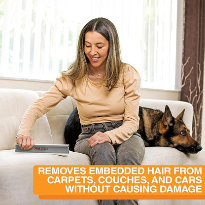 FurDozer X3 MEGA Pet Hair Remover &amp; Auto Detailing Tool - Cat &amp; Dog Hair Remover for Carpet, Car Interior, Couch, Bedding, &amp; Furniture - Reusable Pet Hair Removal Tool for Dog Fur &amp; Lint, 10", Grey