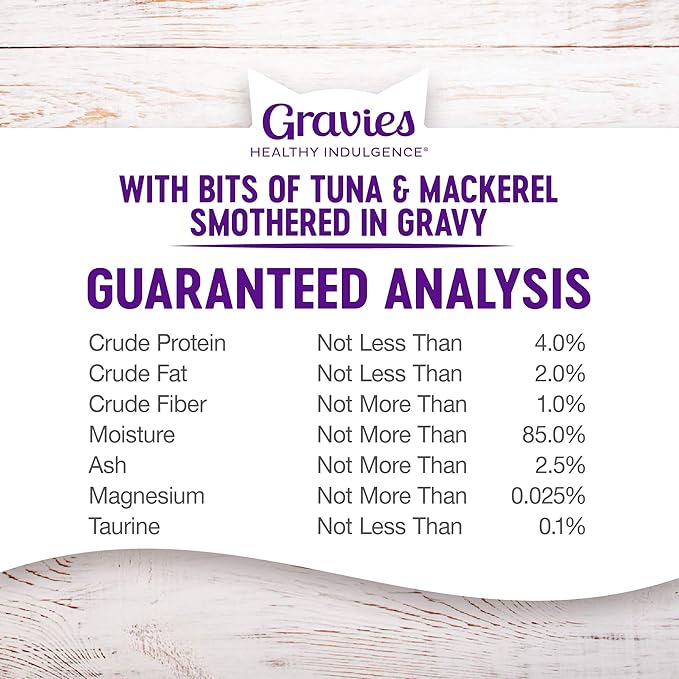 Wellness Healthy Indulgence Gravy Adult Wet Cat Food, Natural, Protein-Rich, Grain Free, 3 Ounce Pouch, 24 Pack, (Tuna &amp; Mackerel)