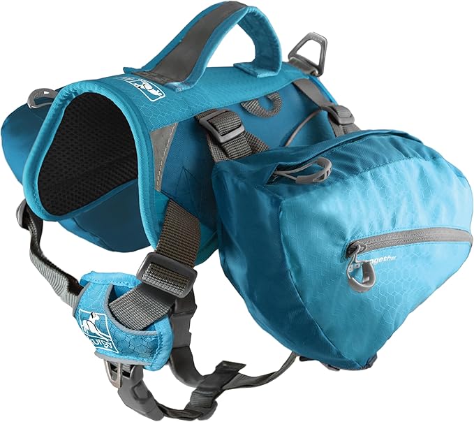 Kurgo Dog Saddlebag Backpack, Back Pack Dog Harness, Hiking Pack for Dogs, Packs for Pets to Wear, Camping &amp; Travel Vest Harness, Reflective, Lightweight, Baxter Pack, for Medium &amp; Large Pets