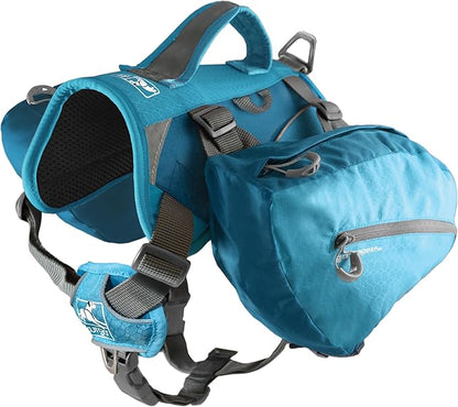 Kurgo Dog Saddlebag Backpack, Back Pack Dog Harness, Hiking Pack for Dogs, Packs for Pets to Wear, Camping &amp; Travel Vest Harness, Reflective, Lightweight, Baxter Pack, for Medium &amp; Large Pets