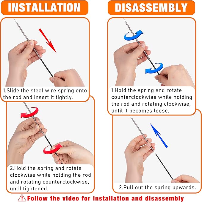 JXFUKAL 2025 Latest Cat Toys, 2 in 1 Spring Cat Wand Toy with 2PCS Ultra-Long Cat Teaser, 4PCS Spring Steel Wire &amp; 5PCS Feather Refills for Kitty Kitten Indoor Cats Accessories