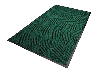 M+A Matting WaterHog Diamond | Commercial-Grade Entrance Mat with Rubber Border – Indoor/Outdoor, Quick Drying, Stain Resistant Door Mat (Evergreen, 4&
