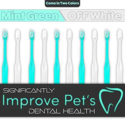 H&amp;H Pets Toothbrush for Small Dogs &amp; Cats - Soft and Extra Small Toothbrush Designed for Cats, Puppies, and XS Breed Dogs Like Teacups, Chihuahuas, Yorkshire, and Poodle, 8 Count Pack
