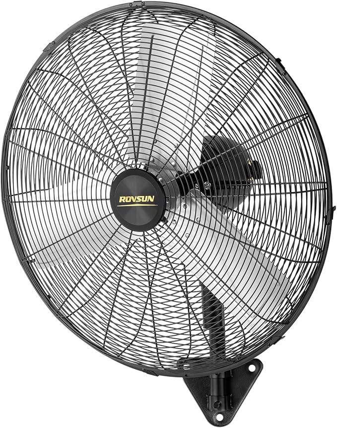 ROVSUN 30 Inch Industrial Wall Mounted Fan, Max 10600 CFM High Velocity Wall MountFan w/ 3 Speed Settings, Aluminum Blade &amp; Dual Ball Bearing Motor, for Garage, Gym, Piano
