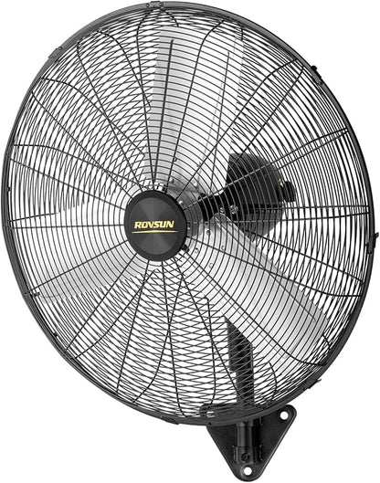 ROVSUN 30 Inch Industrial Wall Mounted Fan, Max 10600 CFM High Velocity Wall MountFan w/ 3 Speed Settings, Aluminum Blade &amp; Dual Ball Bearing Motor, for Garage, Gym, Piano