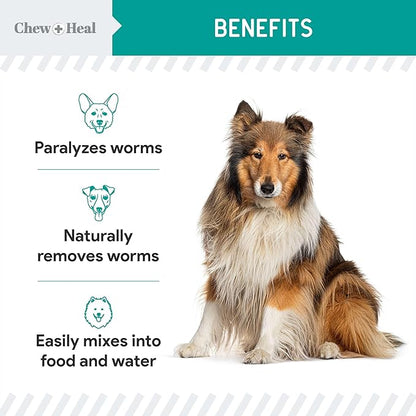 Dog and Cat Dewormer Liquid - 4 oz Wormer Solution to Paralyze and Expel Roundworms - Kitten and Puppy Dewormer