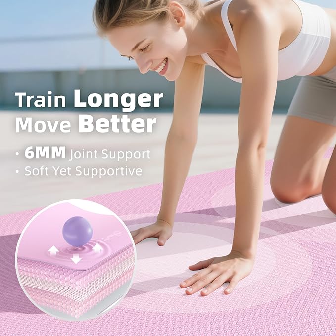 Extra Large Yoga Mat - 72"x35", 72"x48", 78"x57" - Wide TPE Exercise Mat for Home, Stretching, Couples &amp; Family Workouts - 6-12mm Thick, Non-Slip &amp; Waterproof - with Carry Bag and Straps