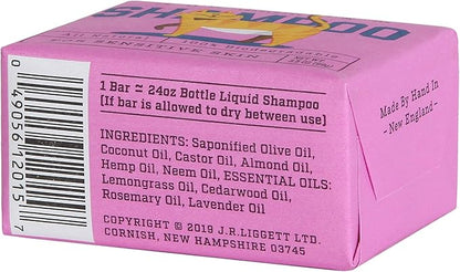 JR Liggett’s Natural Cat Shampoo Bar for Sensitive Skin - 100% Detergent Free, Non-GMO &amp; Biodegradable - Tear-Free, Hypoallergenic Formula Soothes Dry Itchy Skin - Safe for Puppies - 3.5 oz Bar