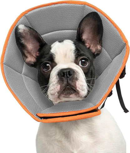 Dog Cone Collar S, Soft Cones for Large Medium Small Dogs,Adjustable Dog Cone Alternative to Stop Licking, Comfy Elizabethan Collar for After Surgery Wound Healing &amp; Hot Spots Orange