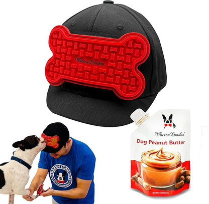 Warren London Hat/Snack Combo - Distract-A-Hat™ Grooming Distraction Tool + 8 oz All-Natural Roasted Peanut Dog Peanut Butter, Xylitol-Free Enrichment &amp; Anxiety-Relief, $42 Value for $34.99