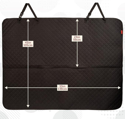 Lusso Gear Dog Car Seat Cover - Non-Slip Waterproof Back Bench Protector for SUV, Car, Truck - Basic Edition Black for Dogs - Camping Gear - Back Seat Covers for SUV