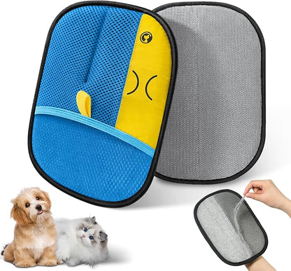 Reusable Pet Hair Remover Gloves – Electrostatic Lint &amp; Fur Removal, Machine Washable Cleaning Gloves for Furniture, Clothes &amp; Car (Blue)