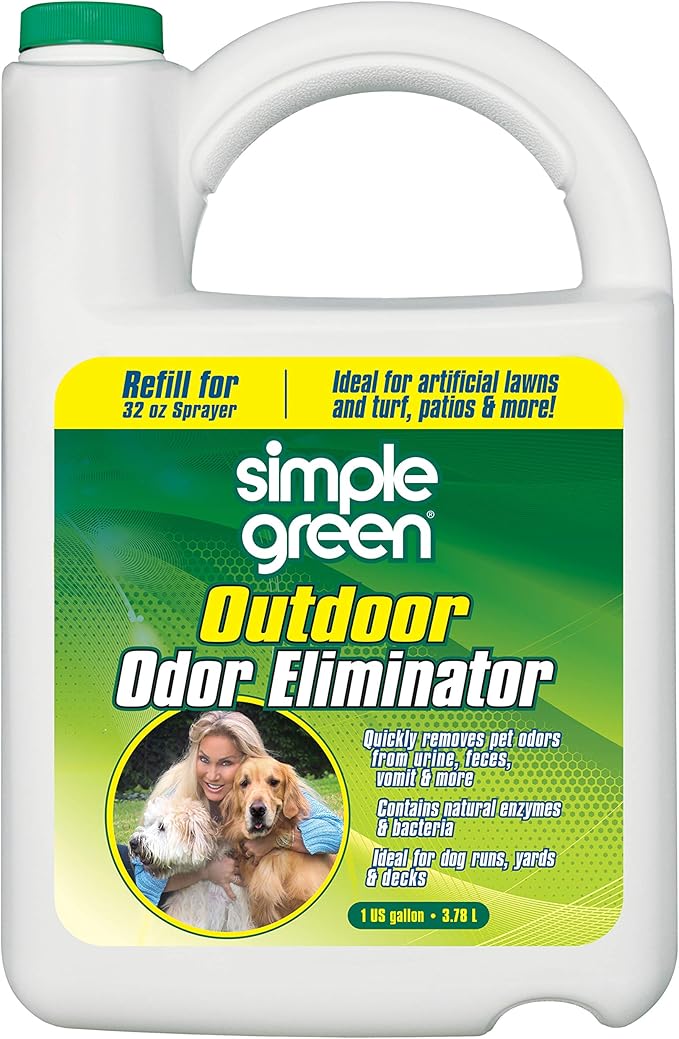 Simple Green Outdoor Odor Eliminator for Pets, Dogs, 1 gallon Refill - Ideal for Artificial Lawns &amp; Patio, Milky White