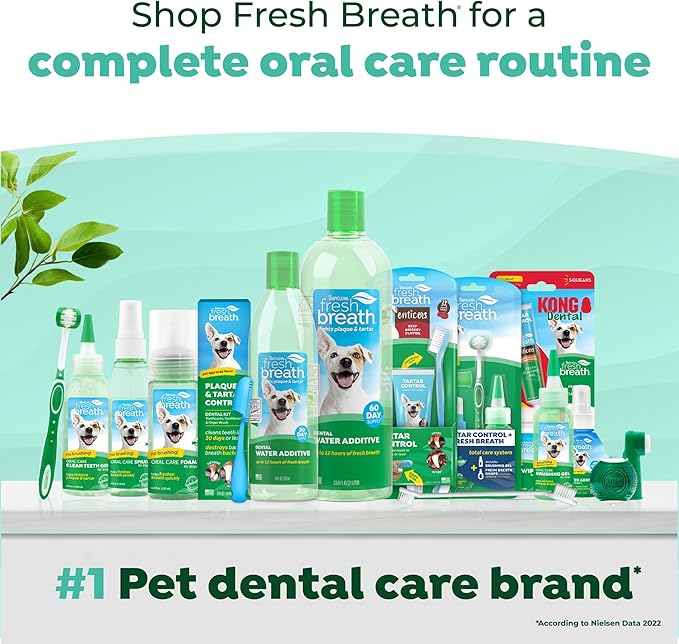 TropiClean Fresh Breath Oral Care Spray for Dogs &amp; Cats | Dog Breath Spray | Mint Breath Freshener | Pet Bad Breath Treatment | Made in The USA | 4 oz