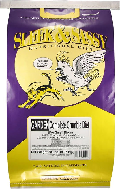 SLEEK &amp; SASSY Garden Complete Crumble Small Bird Food (20 lbs.)