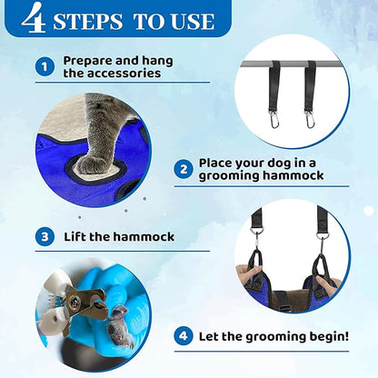 PatiencET Dog Grooming Hammock, Pet Grooming Hammock for Cats &amp; Dogs, Dog Holder for Nail Trimming, Cat Sling for Nail Trimming with Nail Clippers/Trimmer, Nail File, Pet Comb(XS)