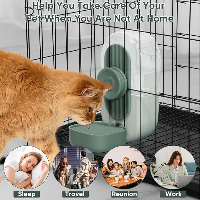 28oz Hanging Automatic Water Dispenser，Rabbit Water Bottle,Bunny Guinea Pig Ferret Water Bowl for Cage,Suitable for Small Animal Puppies(Cage Grid Spacing Over 1.2&