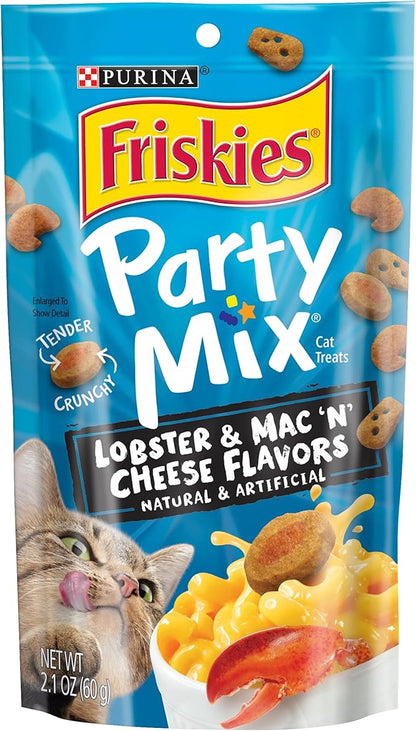 Purina Friskies Party Mix Cat Treats (Lobster &amp; Mac N Cheese, 2.1 Ounce (Pack of 6))