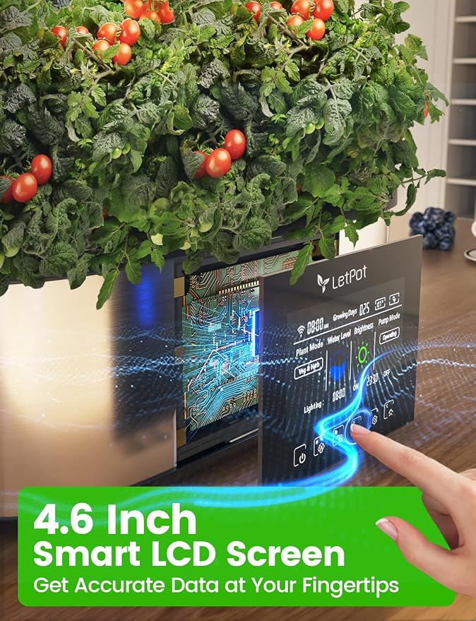 LetPot LPH-Max Hydroponics Growing System Kit, 21 Pods APP &amp; WiFi Automatic Controlled Smart Indoor Garden with 36W LED Grow Light, Auto Drip Irrigation Kits, Self-Managed Nurturing &amp; Watering