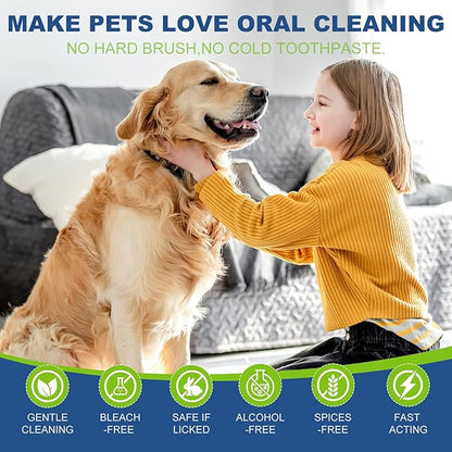 Dog Dental Care Finger Wipes, 60 PCS Teeth Cleaning Wipes for Dogs &amp; Cats, Tooth Brushing Kit Dental Wipes Reduces Plaque &amp; Freshens Breath, Disposable Gentle Cleaning &amp; Gum Care Pet Wipe