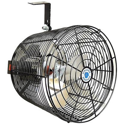 Schaefer VK12-B VersaKool Air Circulator Ceiling Wall Mount Greenhouse Fan &amp; Aluminum Blade, 1470 CFM, 1/10 hp, Energy-Efficient Commercial Fan for Patio, Garage, Industrial &amp; Workshop (Black)
