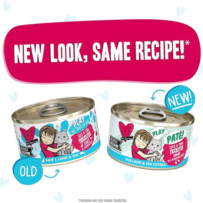 Weruva B.F.F. Play - Best Feline Friend Paté Lovers, Aw Yeah!, Duck &amp; Tuna Trickster with Duck &amp; Tuna, 2.8oz Can (Pack of 12)