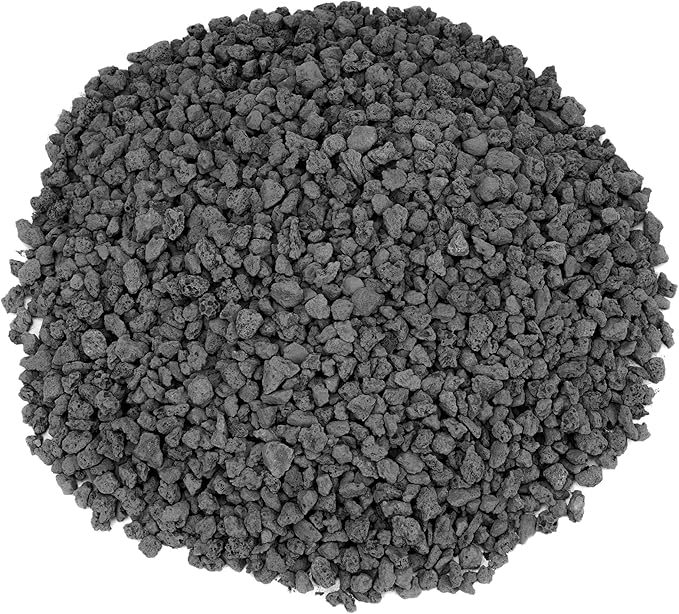 Mr. Fireglass 10 Pounds Black Natural Lava Rock for Indoor Outdoor Gas Fire Pits Fireplaces &amp; Barbecue Grills | Volcanic Lava Stones for Decorating Garden Landscaping, Potted Plants, 0.2"-0.3"