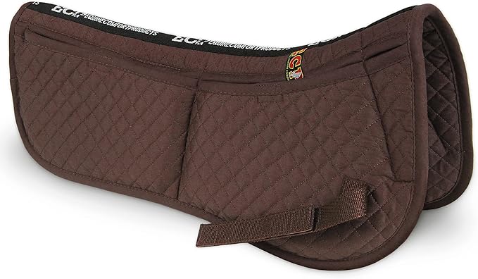ECP Equine Comfort Products Adjustable Shock Absorbing Memory Foam Half Saddle Pad, Injury Prevention &amp; Pressure Relief, Customizable Fit, Breathable for All Riding Styles