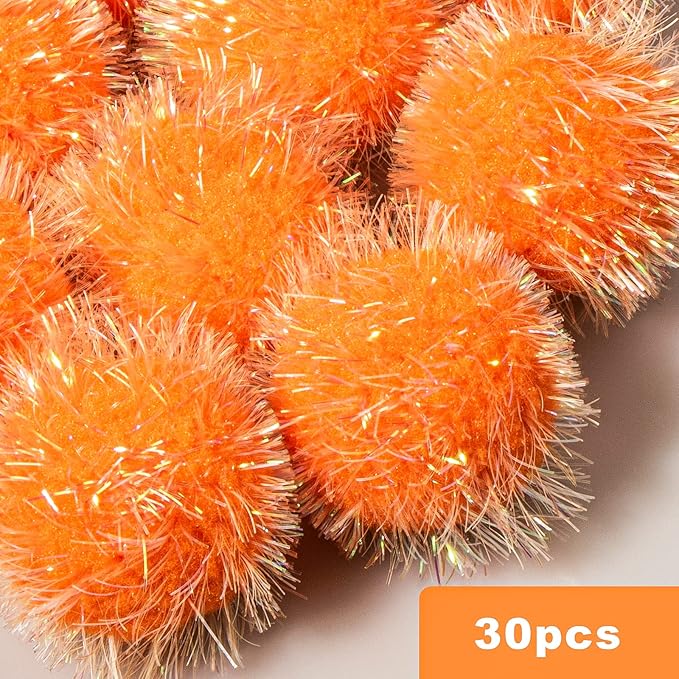 VAPKER 30 Pcs Cat Ball Toys Sparkle Balls Extra Large 2 Inch Cat&