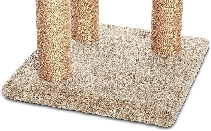 Amazon Basics Cat Tree - Indoor Cat &amp; Kittens Multi-Level Climbing Activity Tower with Scratching Posts, Large (45.9"H) - Beige