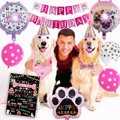 Dog Party Supplies Decorations - Cute Bandana, Let&