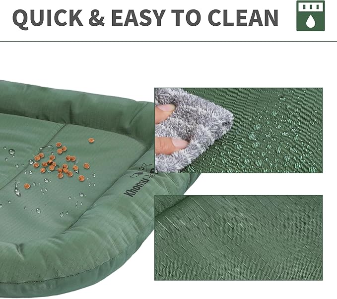 KHONSU PET Durable Dog Bed Tough and Tear Proof Dog Crate Bed, 800lbs Tear Strength PVC-Backed Waterproof Ped Bed Mat Indoor &amp; Outdoor Use for Dogs up to 35 lbs
