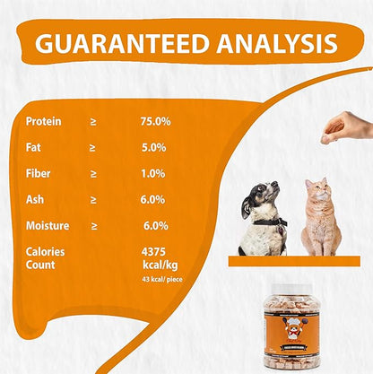 Freeze-Dried Salmon Treats for Cats &amp; Dogs – 100% Wild Caught, Single Ingredient, High-Protein, Healthy Snack – No Additives or Preservatives – 1.4oz - Inspected &amp; Tested in USA