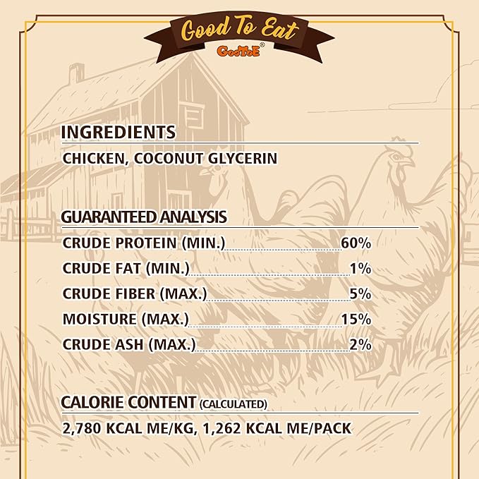 Gootoe Soft Chicken Sticks 1 lb, All Natural, Grain-Free, High-Protein, Healthy &amp; Easily Digestible, Soft Texture, Resealable