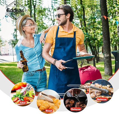 Grill Tongs, 17 Inch Extra Long BBQ Tongs, Heat Resistant 600 Degrees Stainless Steel tongs, Kitchen Metal Locking Tongs for Cooking, Grilling, Outdoor Barbecue