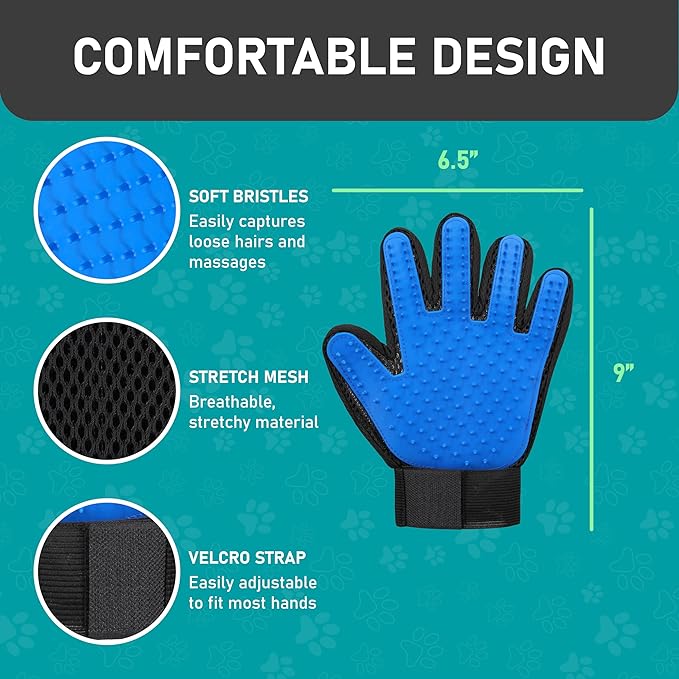 Maxpower Planet Pet Grooming Brush - Double Sided Shedding and Dematting Undercoat Rake Comb for Dogs and Cats,Extra Wide (C1 - Brush &amp; Gloves, Large)