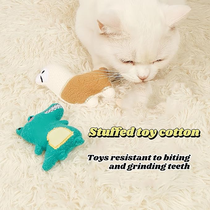 Catnip Toys for Indoor Cats - 6 Pack Organic Plush Kicker Toys, Bite-Resistant Cute Funny Toys for Play &amp; Enrichment from Kittens to Senior Cats