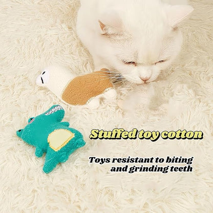 Catnip Toys for Indoor Cats - 6 Pack Organic Plush Kicker Toys, Bite-Resistant Cute Funny Toys for Play &amp; Enrichment from Kittens to Senior Cats
