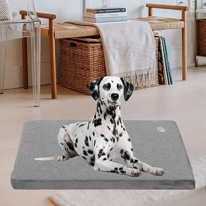 EMPSIGN Stylish Dog Bed Mat Dog Crate Pad Mattress Reversible (Cool &amp; Warm), Water Proof Linings, Removable Machine Washable Cover, Firm Support Small to XX Large Dogs, Grey,XL(41&