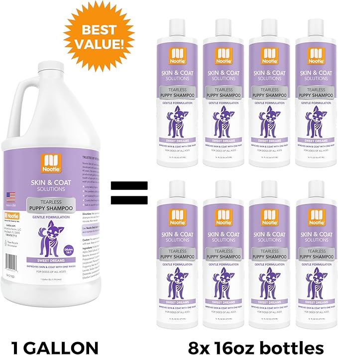 Nootie - Pet Shampoo for Sensitive Skin - Revitalizes Dry Skin &amp; Coat - Natural Ingredients - Gentle Dog Shampoo - Cleans &amp; Conditions