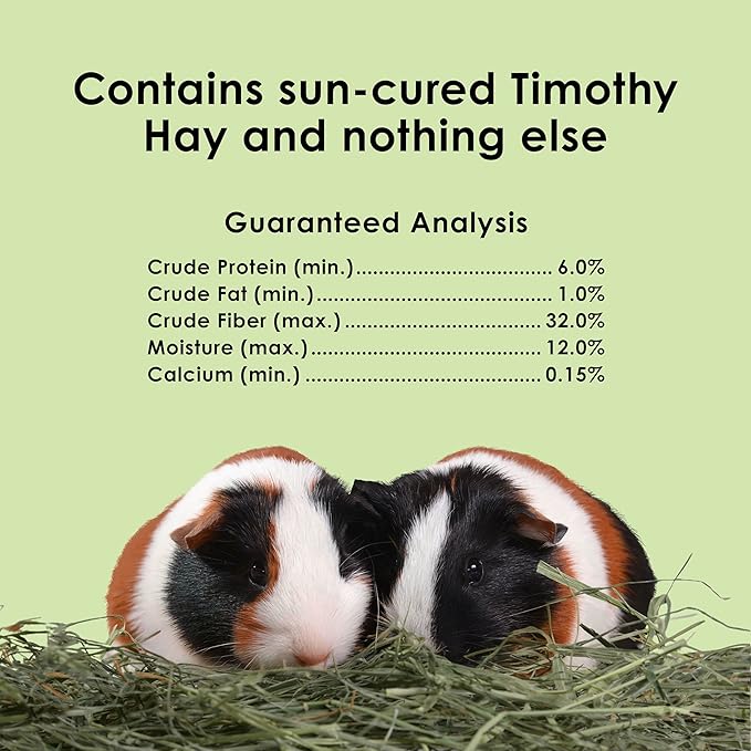 Kaytee All Natural Timothy Hay for Guinea Pigs, Rabbits &amp; Other Small Animals, 6 Pound