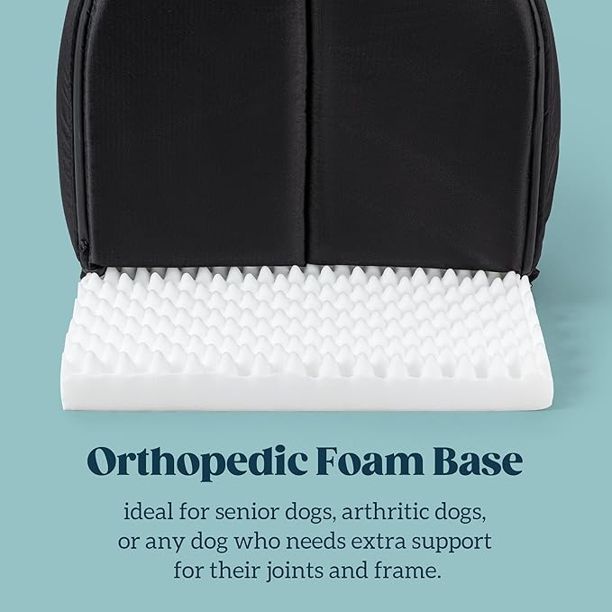 Orthopedic Dog House - Outdoor Waterproof Dog Shelter w/Porch - Indoor Pet House w/Egg-Crate Foam - Cooling - Machine Washable - Ideal for Medium Breeds &amp; Fits 30-Inch Crate - 29"x18"