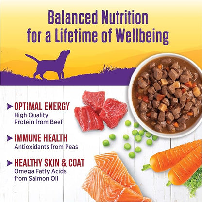 Wellness Complete Health Thick &amp; Chunky Natural Grain Free Canned Wet Dog Food, Beef Stew, 12.5-Ounce Can (Pack of 12)