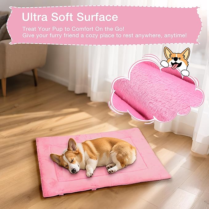 Kritter Planet Waterproof Foldable Dog Bed Pad for Camping &amp; Travel, Portable Roll-Up Dog Bed Car Seat Pet Cushion Mat with Handles for Medium &amp; Large Dogs, Indoor &amp; Outdoor Use