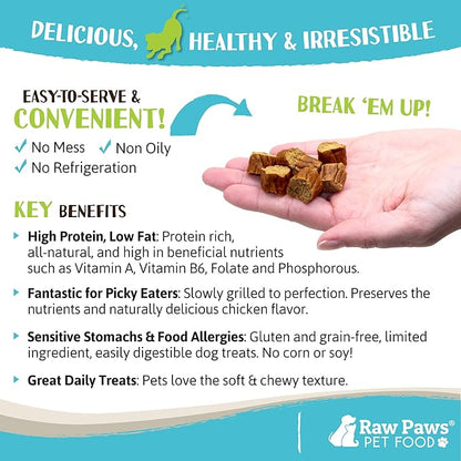 Raw Paws Grain-Free Soft Sausage Treats for Dogs &amp; Cats - Chicken Recipe, 6-oz - USA Chicken Sausage Dog Treats - Soft Treats for Dogs &amp; Cats - Dog Sausage Treats